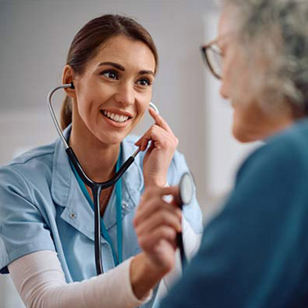 Nurse with patient