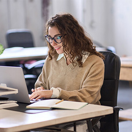 Student on laptop